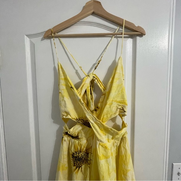 H&M V-NECK COTTON DRESS SUNFLOWER XXL - Picture 5 of 6